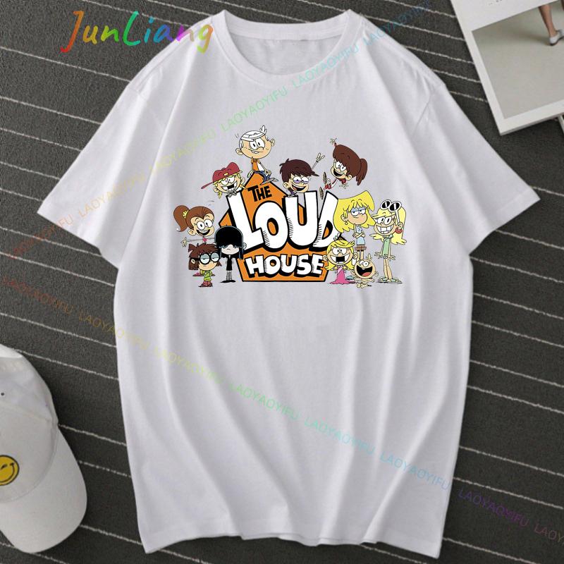 Loud House Tshirts Cartoon Print Japanese Anime Anime Teeshirt Short Sleeve Tshirt Funko Harajuku Kawaii Funny Cool Fashion