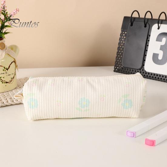 Soft Fabric Pencil Case Cute Floral Case, Mini Cotton Pouch for Pens Pencils Erasers, Lightweight Daily Use Pen Zipper Storage Bag Students,
