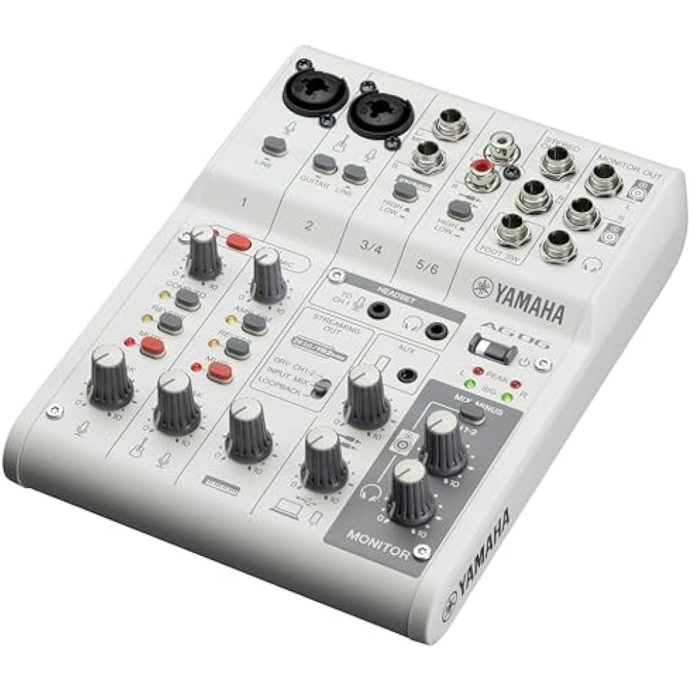 YAMAHA (YAMAHA) Live Streaming Mixer 6 Channel White AG06MK2 W