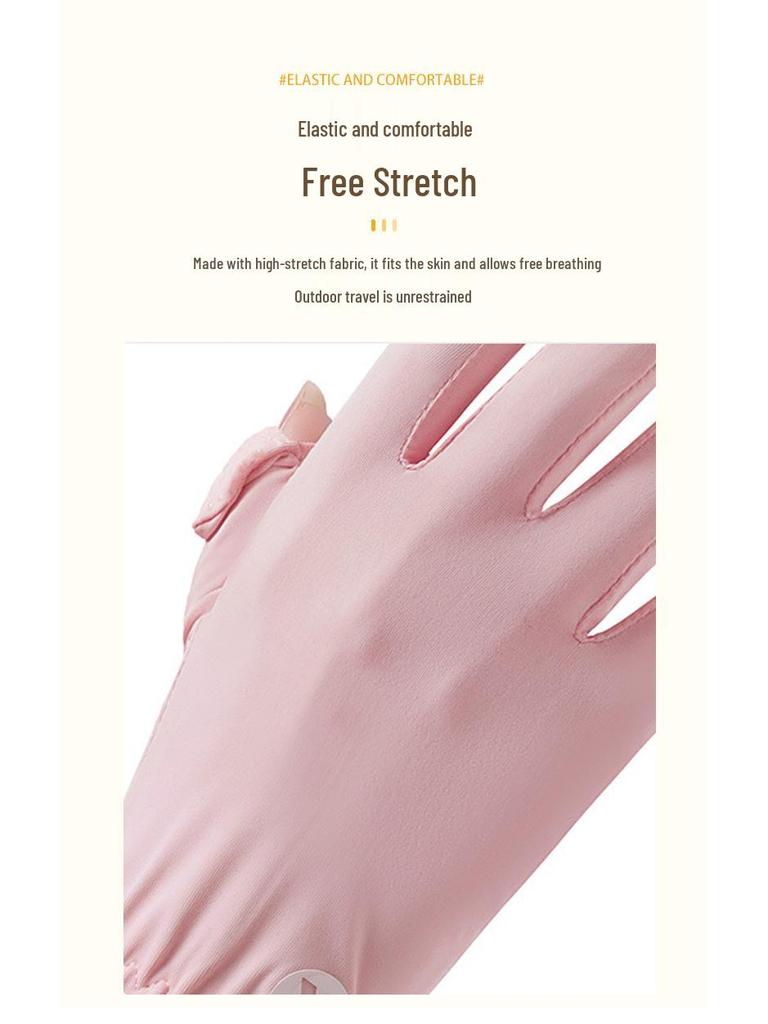 Women's Fingerless Ice Silk Cycling Gloves - UV Protection, Non-Slip, Breathable Summer Outdoor Sports Gloves