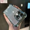 Funda para iPhone 16 Pro Max con Esquinas Reforzadas Anti-caídas Galvanizado Adecuada para Brillo Degradado Apple 14/13 Funda Protectora