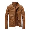 Men's Autumn and Winter New PU Leather Men's Jacket Washed and Velvet Motorcycle Leather Jacket