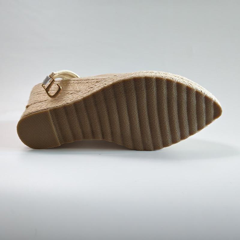 10cm Espadrille Wedges Heels Women Party Shoes Elegant Ladies Heel Sandals Pointed toe Summer Dress Shoes Plus Size 41