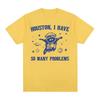 Houston I Have So Many Problems Meme T Shirt Funny Retro  Raccoon in Space Funny Tee Shirt Men's Women Fashion Aesthetic T-shirt