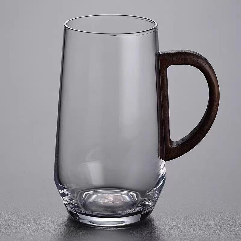 

Высококачественное боросиликатное термостойкое стекло, высококачественная ручка из орехового дерева в японском стиле, чайная чашка, бытовая термостойкая чашка 450ml