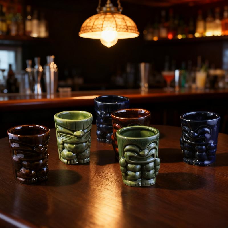 Wine Mug Halloween Gift Hawaiian Cocktail Cups Bar Tools Home Drinkware Cup Creative Ceramic Mug Party Tiki Mug Christmas Gift