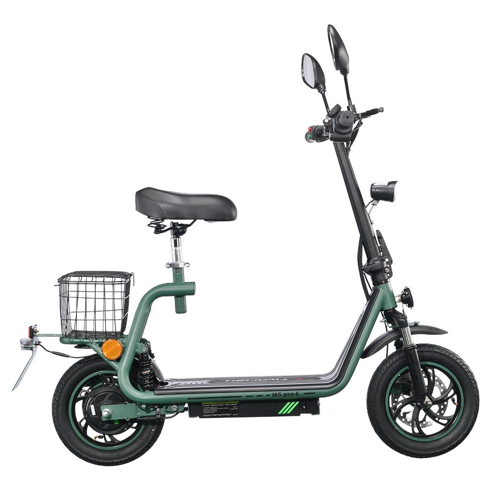 (EEC)TWOFISH M5 PRO-E Electric Scooter with Seat and Rear Basket, 500W Motor, 48V 13Ah Battery, 12 Inch Tires, 40km/h Max Speed