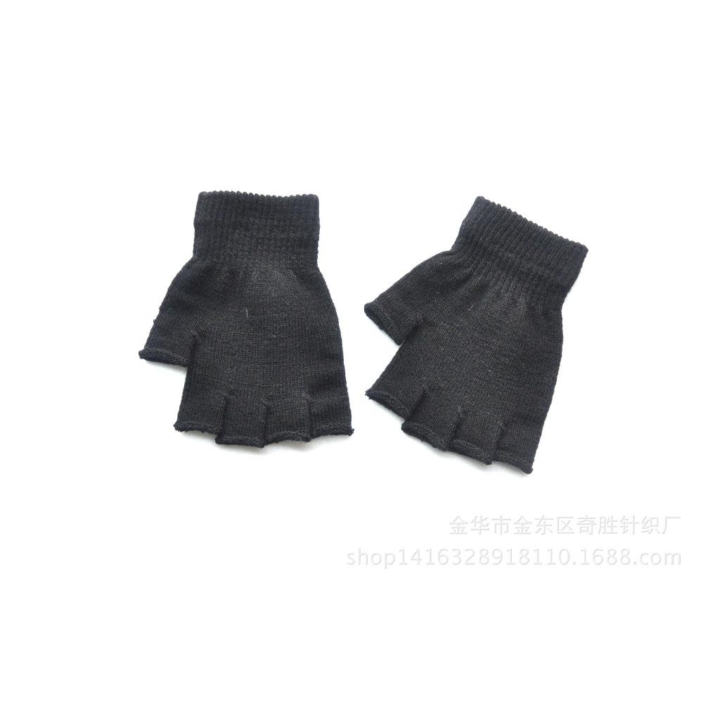 

Взрослые Зимние Теплые Вязаные Перчатки без пальцев с открытой ладонью Мужские и Женские Студенческие Перчатки без пальцев для езды чёрный