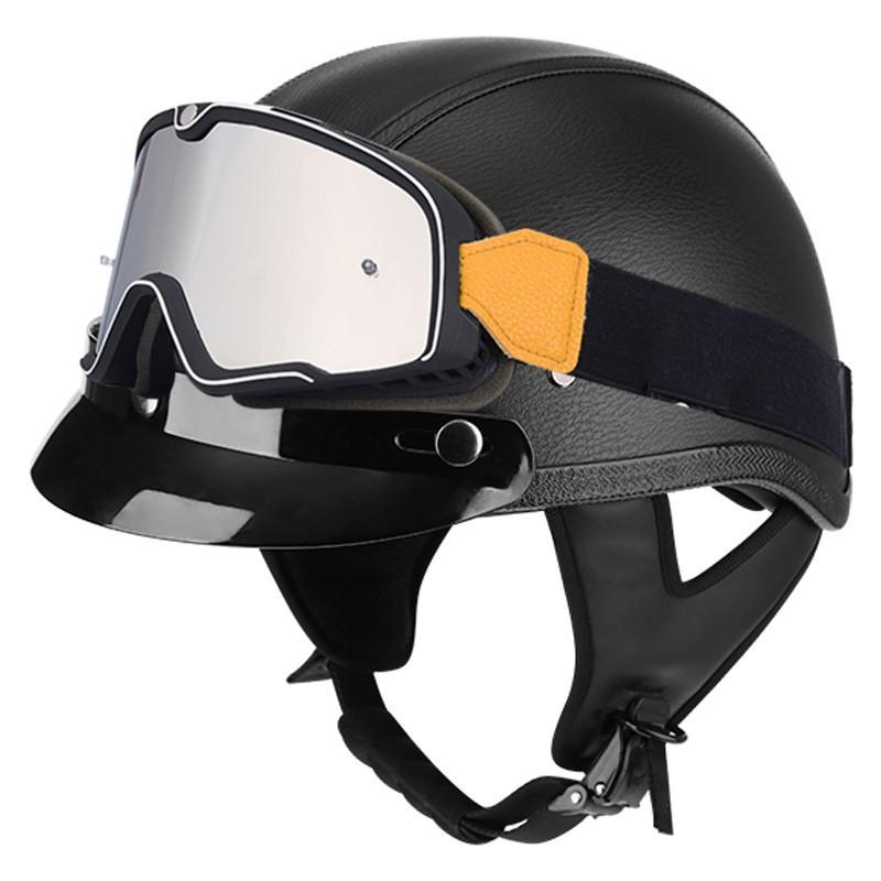 3C Certified Retro Half Helmet Scooter Motorcycle Riders Unisex All Season ABS Safety With Visor Options