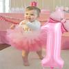 Globos de Cumpleaños con Números 0-9 de 40 Pulgadas Globos Rosas con Lazo de Moño para Cumpleaños de Niñas Princesas Globos para Fiesta de Bodas Globo Gigante con Número