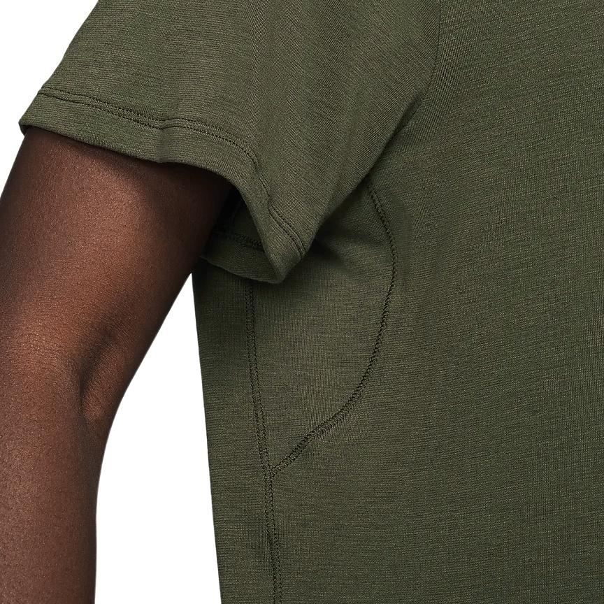 Nike Solid Color Round Neck Quick Dry Casual Short Sleeve Drop Shoulder T-Shirt Women T-Shirt Khaki-Green FN2815-325