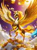 5D DIY Diamond Painting Gold White Swings Unicorn Cross Stitch Kit Full Diamond Embroidery Mosaic Art Picture Rhinestone 2024