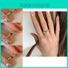 Elegant Vintage Style Gold Color Geometric Copper Adjustable Ring For Women Fashion