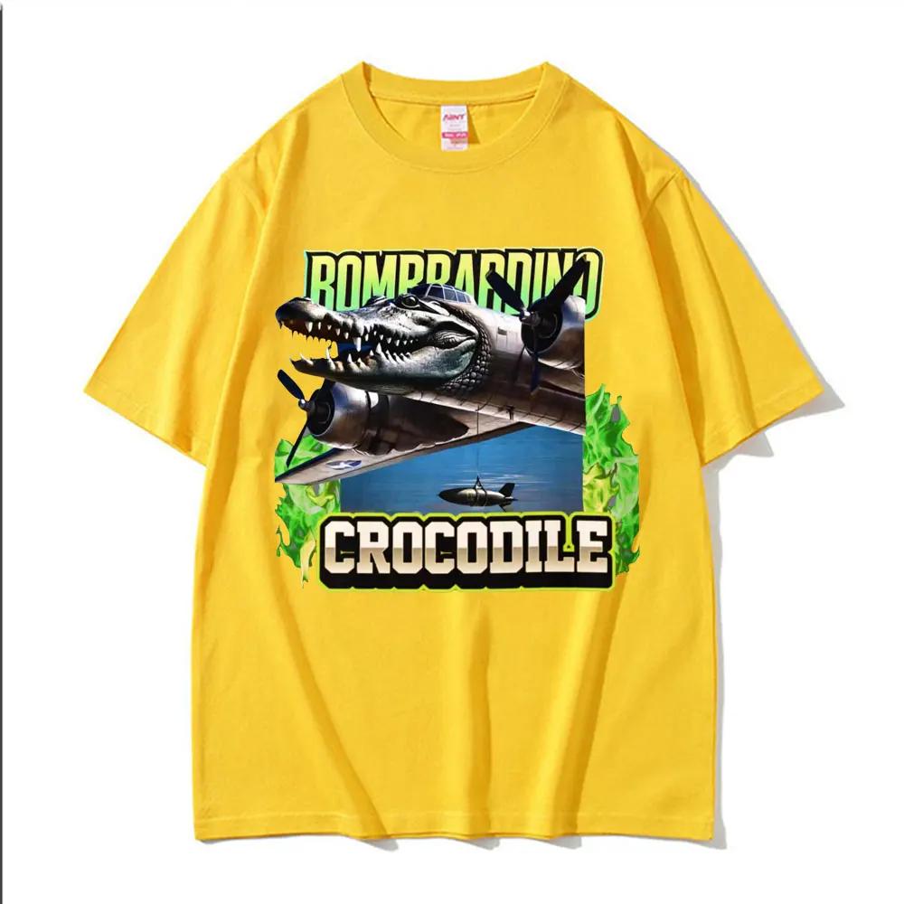 Bombardino Crocodile Funny Reptile Meme T-shirts Women Fashion Gothic T Shirt Unisex Vintage Short Sleeve T-shirt