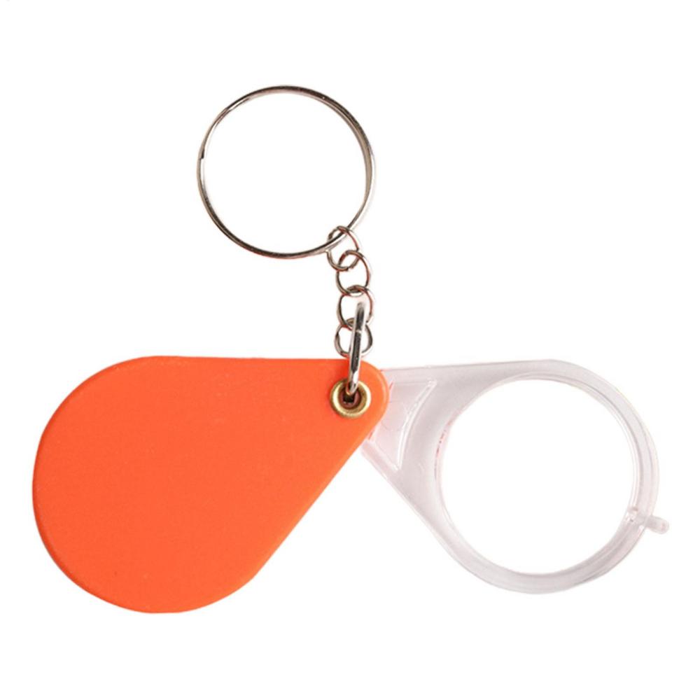1Pc Pocket Magnifier Keychain 10X Magnification Foldable Portable Mini Magnifier Glass with Key Ring for Outdoor Reading