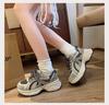 Slope heel platform dad shoes spring and autumn new sports shoes padded comfortable lace-up mesh breathable women's shoes
