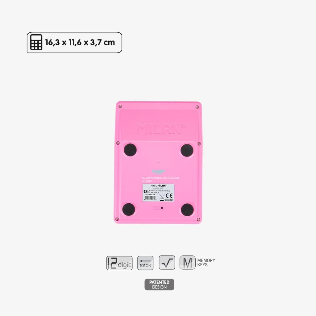 Milan Big Key Yellow MLN151812SNPBL 12-Digit Calculator, & Pink,