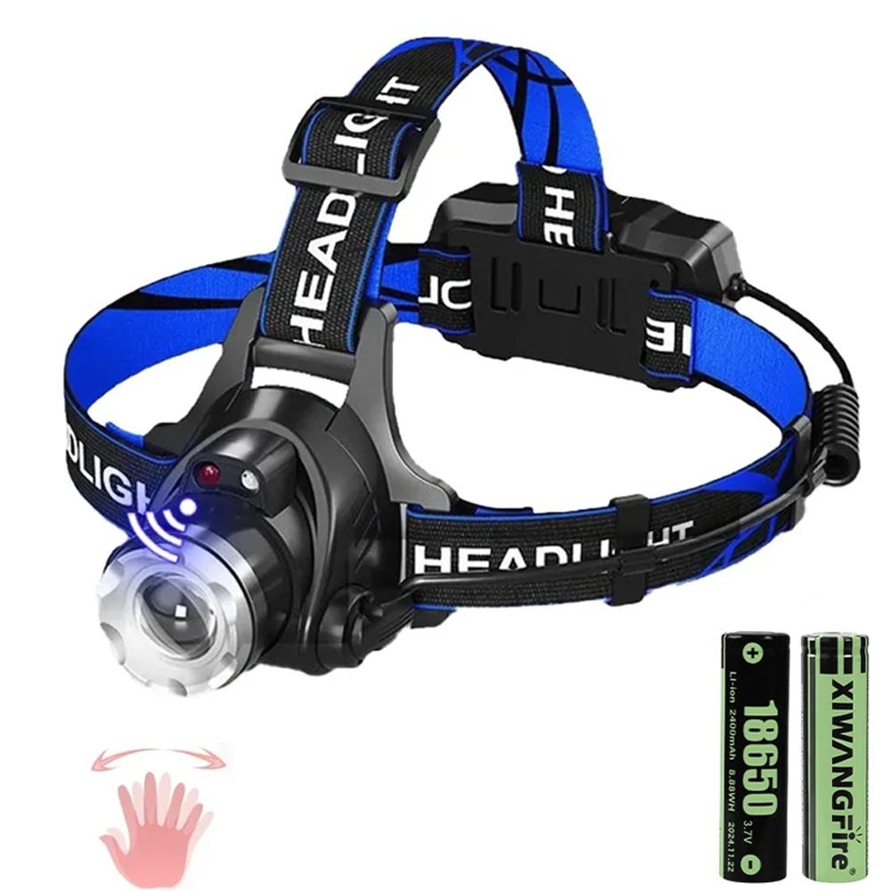 

Powerful LED Headlamp USB Rechargeable Telescopic Zoomable Headlight Outdoor Waterproof Work Head Lamp High Lumen Head Torch