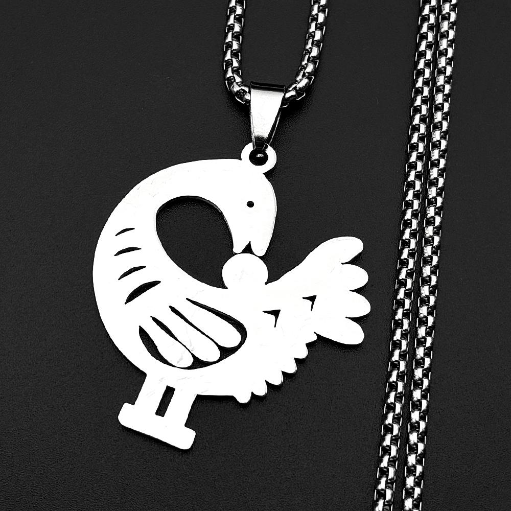 Sankofa Bird Adinkra Symbol Pendant Necklace For Women Men Stainless Steel African Ancient Tribal Wisdom Nation Jewelry Gifts