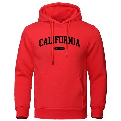 California West Coast Osobowość List Męskie bluzy z kapturem Moda Streetwear Osobowość Hip Hop Bluza z kapturem Pullover Polarowa bluza z kapturem