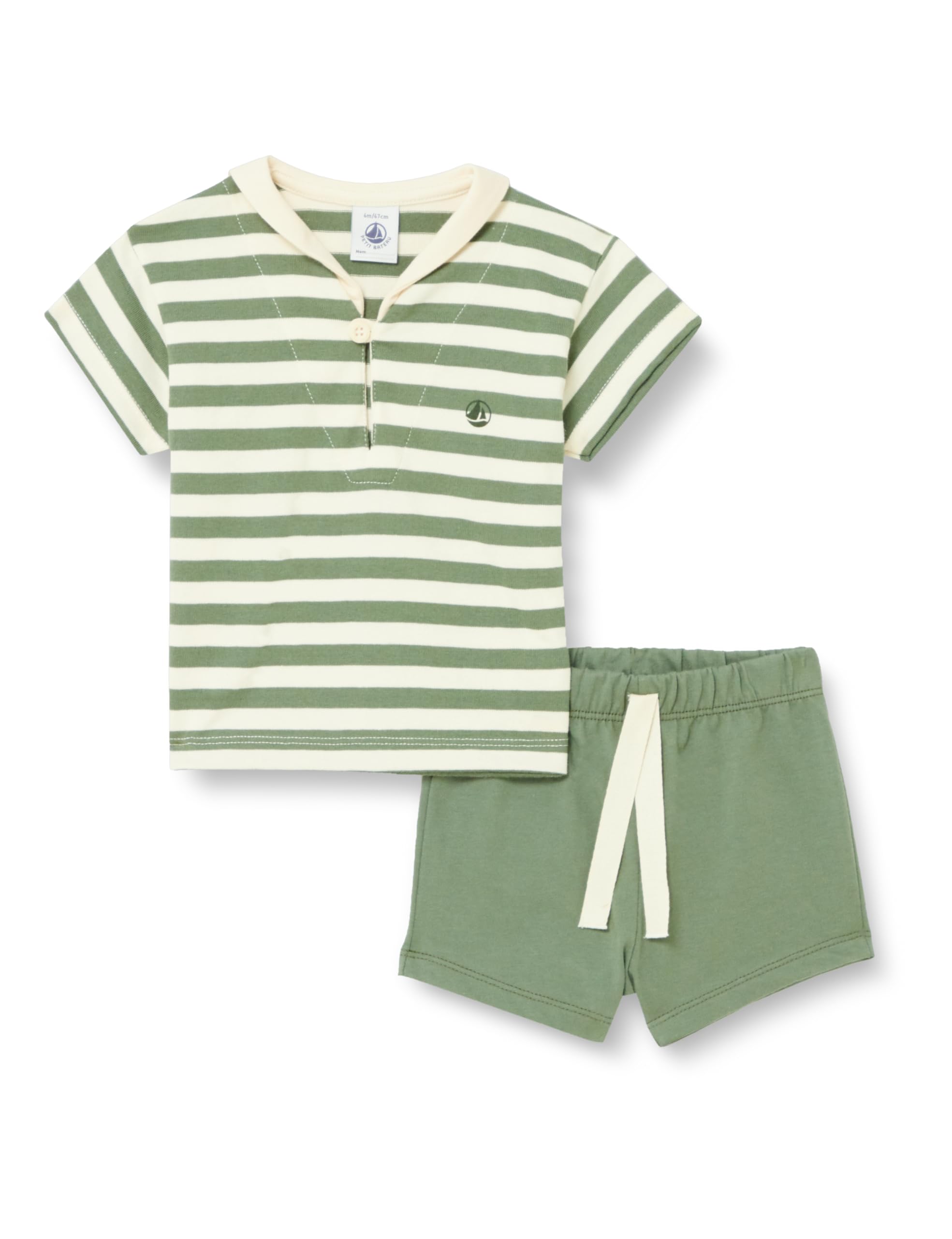 

Комплект из топа и шорт A09X1 Белый 18 месяцев 81 см [Petit Bateau] и Зеленый/Молочный