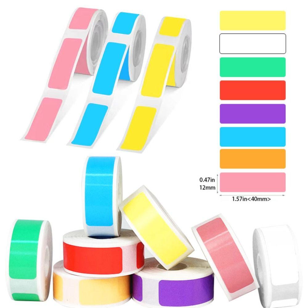 New Colorful Adhesive Label Maker Paper 12mm×40mm 160/Roll Laminated Labeling Paper Thermal Paper Portable Printer