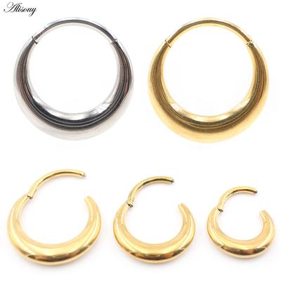 Alisouy 1 Stück G23 Titan runder Mond Lippen Nasenring Daith Ohr Hoop Captive Tragus Knorpel Helix Ohrringe Piercing Schmuck