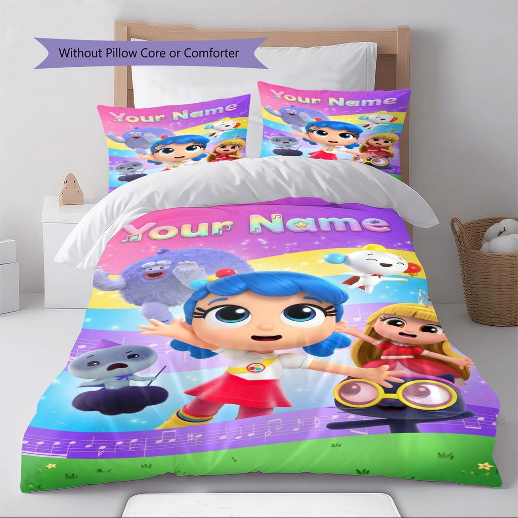Name Custom True and the Rainbow Kingdom Pattern Bedding Set Quilt Cover Pillowcase Home Decor Gift (1 * Duvet Cover + 2 * Pillowcase, Without Core)
