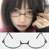 Vintage Glasses Metal Frame Half Frame Without Lens Girls Chic Cosplay Party Decoration Glasses Y2K Metal Photography Glasses