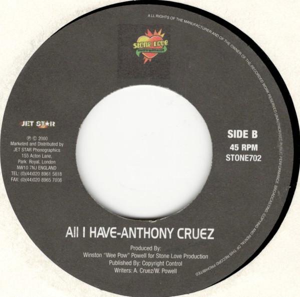 

7inch Record MR. VEGAS / ANTHONY CRUZ - Hype Flop / All I Have STONE702 Stone Love Move 2000 UK Reggae, Ska & Dub Used