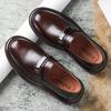 2025 men's leather shoes one-pedal loafers first layer cowhide business commute genuine leather men's shoes soft sole business leisure