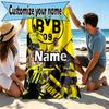 Asciugamano da Spiaggia Personalizzato con Nome Borussia Dortmund, per Viaggio Campeggio Festa in Spiaggia Arredamento Casa, Regalo di Compleanno per Famiglia e Amici