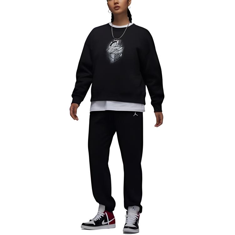 Jordan Brooklyn Fleece Solid Color Comfortable Drawstring Casual Pants Women Pants Black HJ1360-010