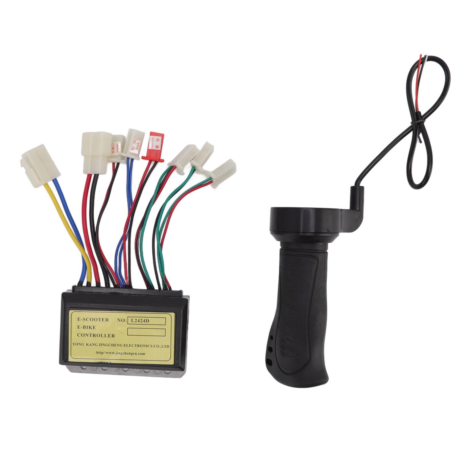 Igeteck 24V 250W Brush Motor Speed Controller Dc Brushed Motor Control Box With Throttle Grip For Electric Bike Tricycle Scooter