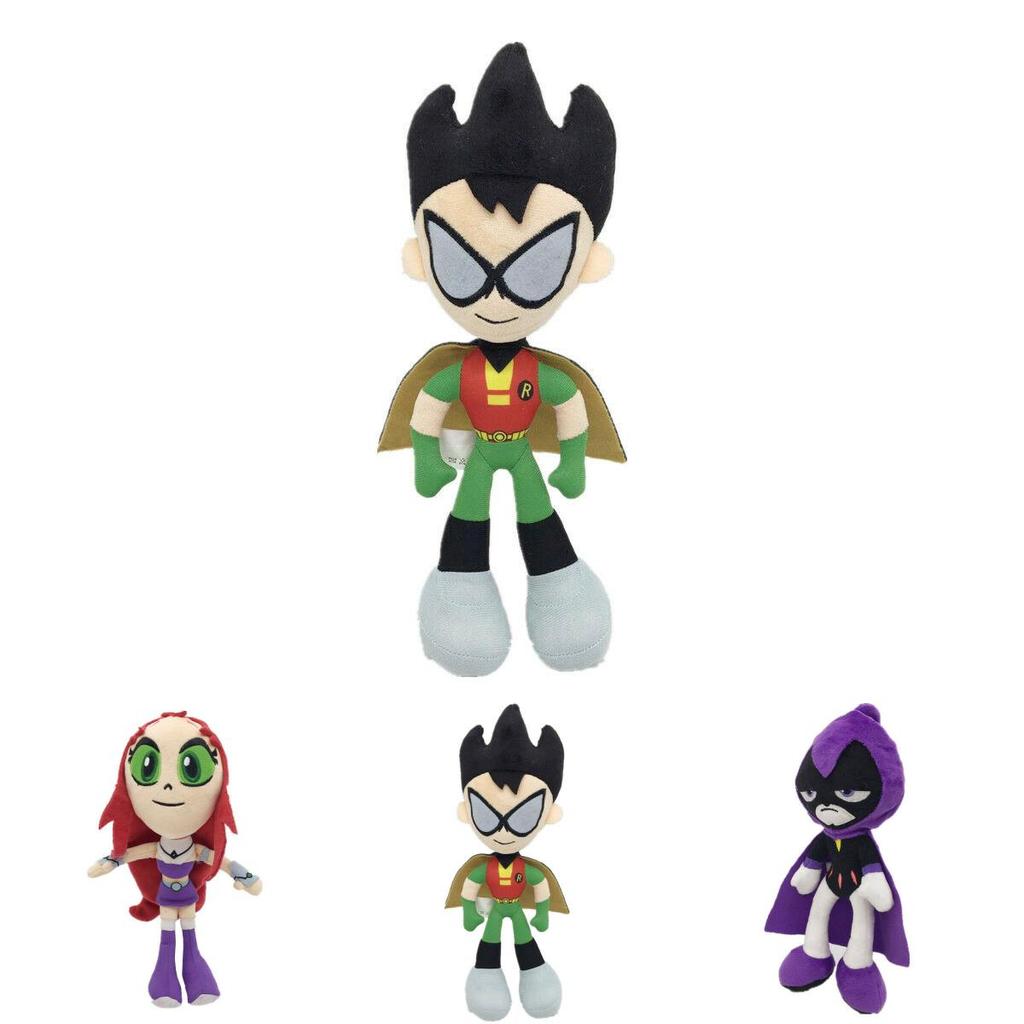 Adorable 10-inch Teen Titans Go Plush Toy Collection Featuring Robin Raven Cyborg