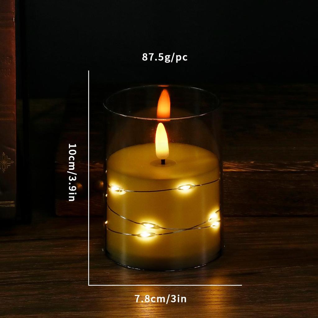 Simulated LED Bullet Candle String Lights - Decorative Acrylic Atmosphere Lights