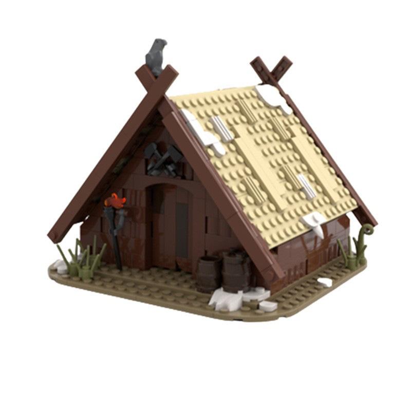 Small Particle Compatible Building Blocks MOC-93063 Viking House Building Model Toy Diy Assembly Set