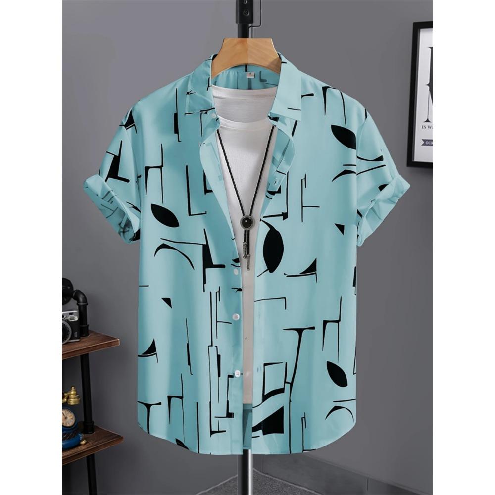 Simple Men's Shirt 3D Printed Retro Fashion Topshort Sleeve Beach Sweatshirt Street Hawaii Short Sleeved Shirt Men's Clothing