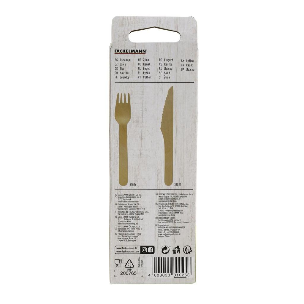 Set of 30 Wooden Teaspoons for Picnic Fackelmann Move Ref. 31025