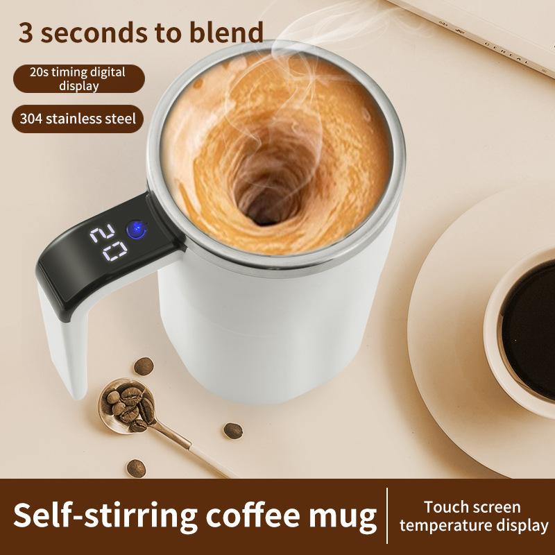 New Smart Temperature-measuring Magnetic Automatic Stirring Cup, Electric Portable Coffee Cup, Milkshake Cup, Sports and Fitness