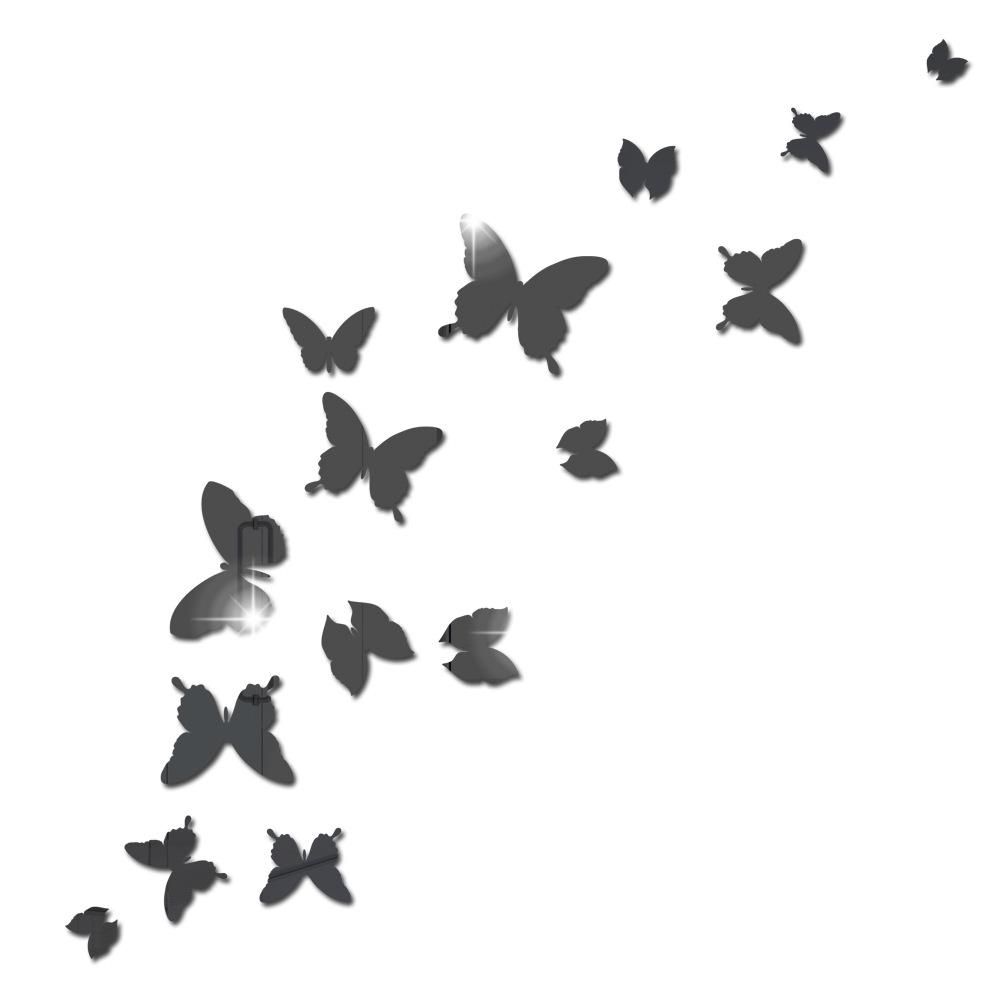 JM506 Acrylic Butterfly Mirror Wall Stickers - Waterproof & Self-Adhesive for Kids' Rooms & Kindergartens