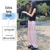 Women's Ice Silk High Waist Tencel Cotton Wide-Leg Pants - Summer Pink, Loose Fit
