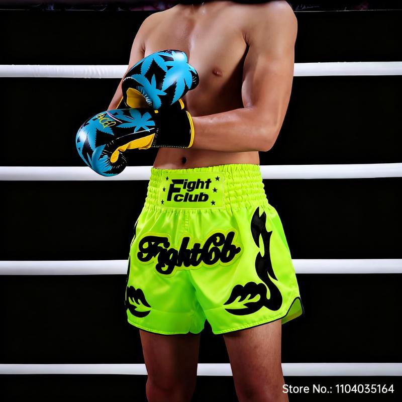 Muay Thai Shorts Boxing Fight Kickboxing Grappling Training Workout Gym Shorts for Men Women Kids Classic Thailand Boxing Pants