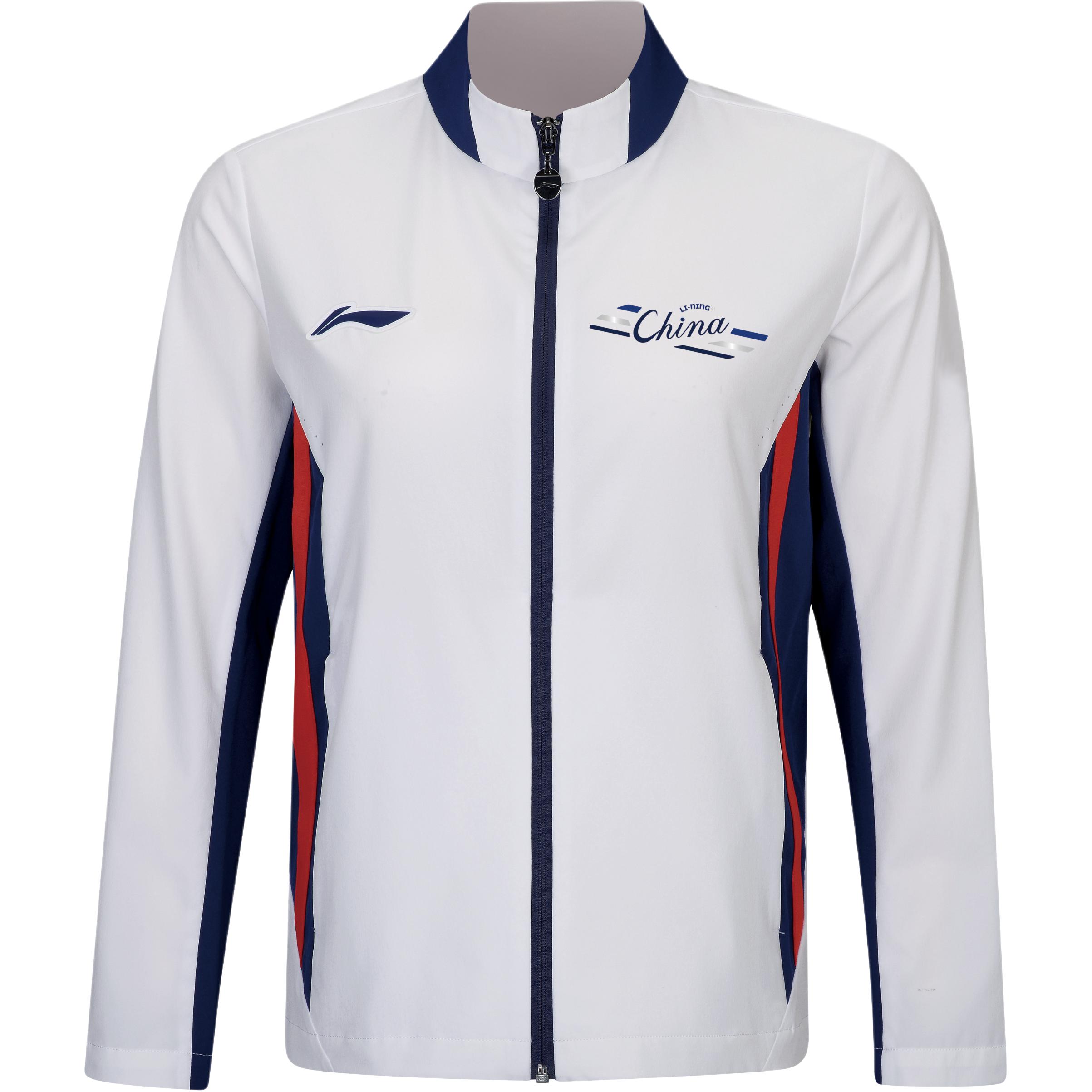 LI-NING Unisex Table Tennis Team Series Full-Zip Stand Collar Jacket White AYYW003-1 L