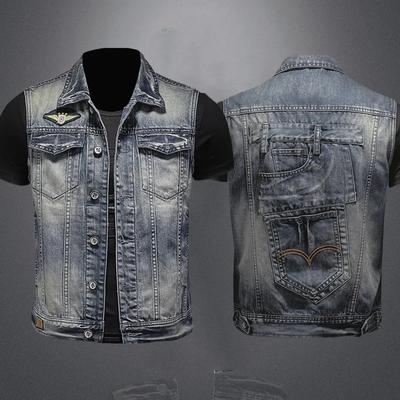 Vestă Retro de Motocicletă pentru Bărbați Jachetă Denim de Motocicletă Îmbrăcăminte pentru Bărbați