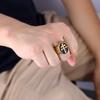 Classic Lorraine Cross Signet Ring for Men Gold/ Color Stainless Steel Orthodox Cross Ring Male Punk Biker Jewelry