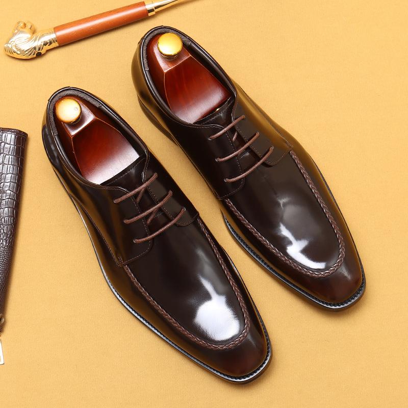 Bright Leather Shoes Men'S Business Formal Men'S Shoes First Layer Cowhide Inner Pointed Casual Shoes