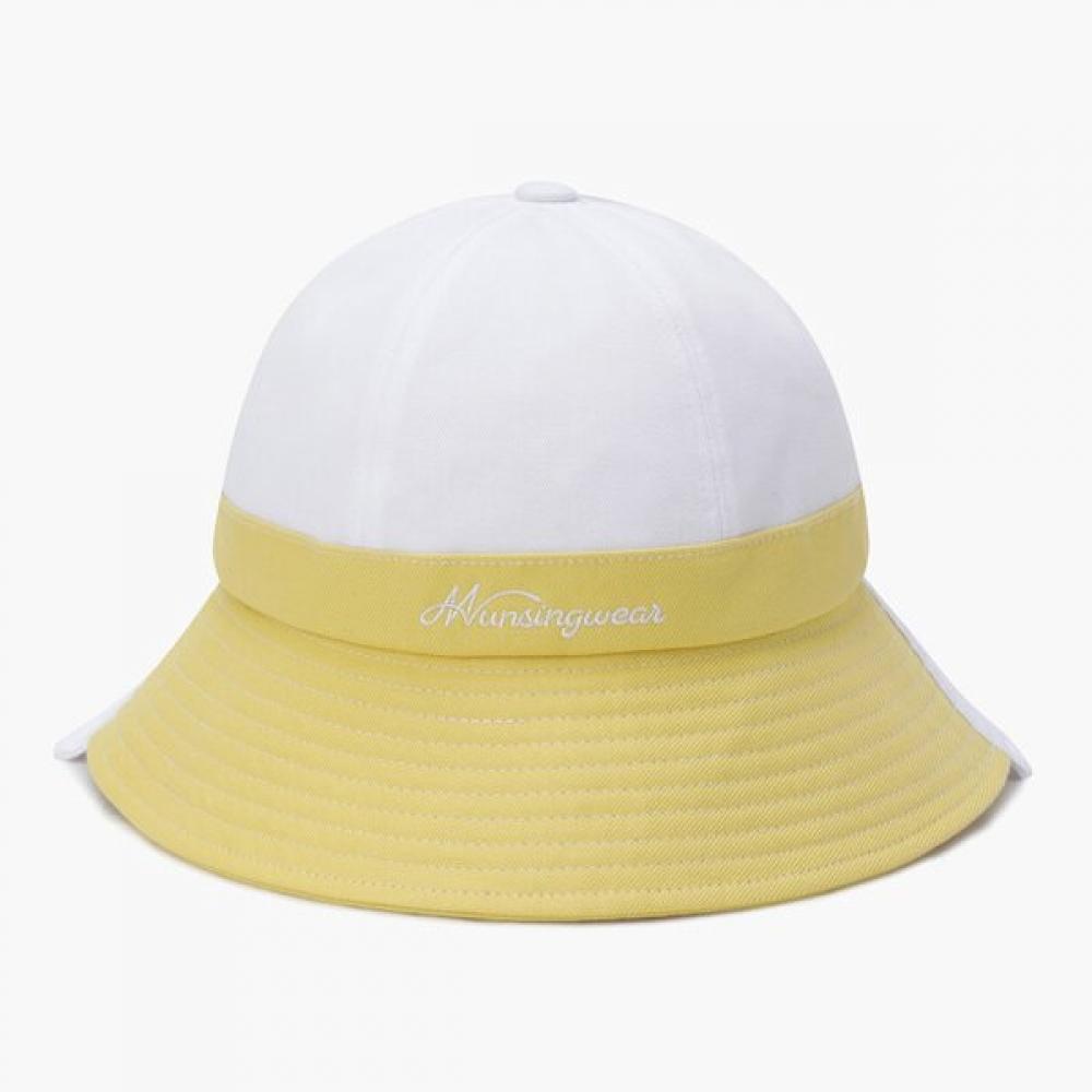 MunSingwear Women S Unbalanced Color Block Wide Bucket Hat White Mq122lcp22