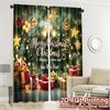 2pcs  Curtains Christmas tree gifts Chic Creative Curtains Polyester Easy Install Curtains Art Deco Festive Suitable for Bedroom