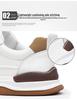 Men's Genuine Leather Crooked Head White Sneakers - Spring, Versatile, Thick Sole, Breathable, Hollow Casual Board Shoes